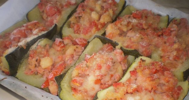 calabacines rellenos de jamón
