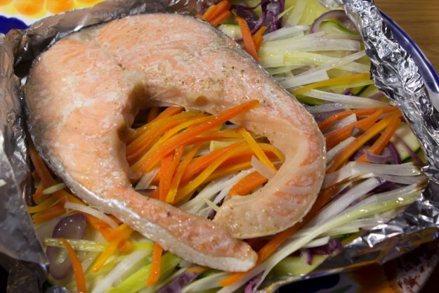 salmón en papillote