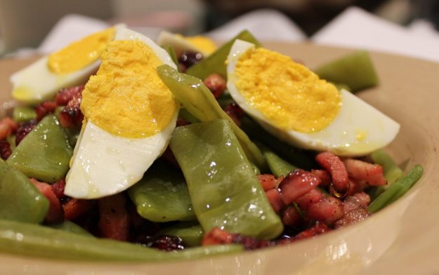 ensalada judías verdes jamón